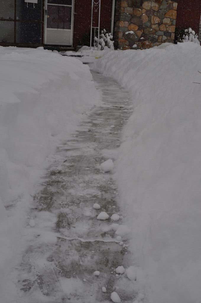 A shoveled walk