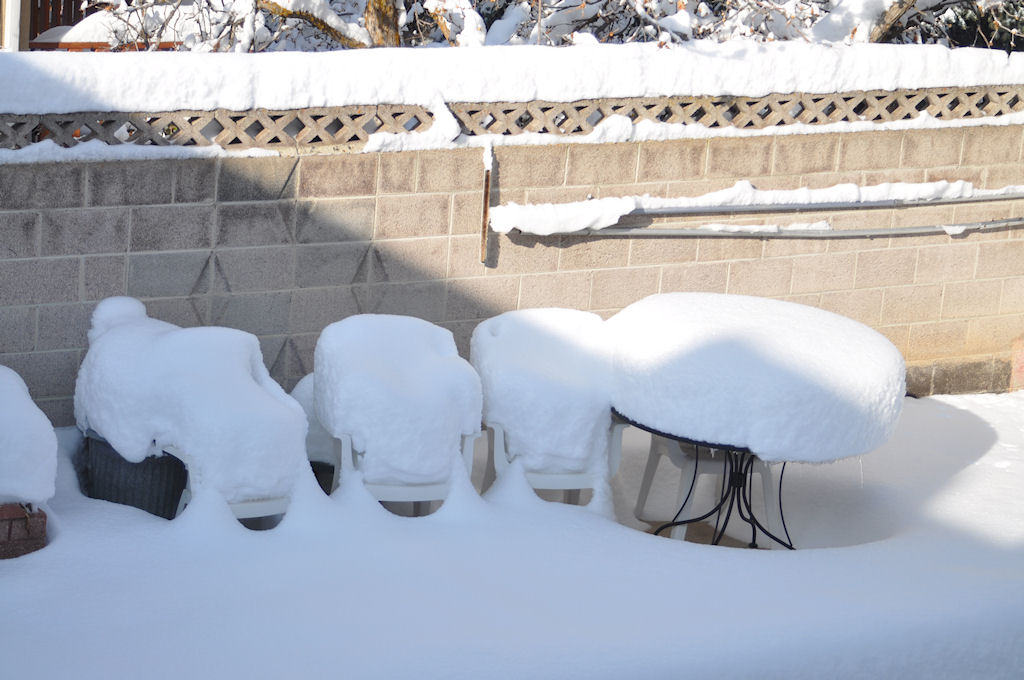 Snow Covered Patio Furniture