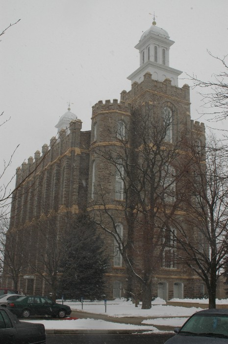 Logan Temple in the Snow
