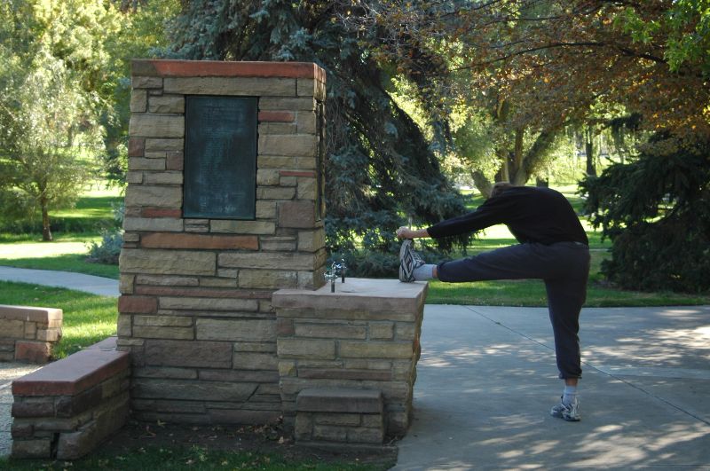 Jogger at the Fountain