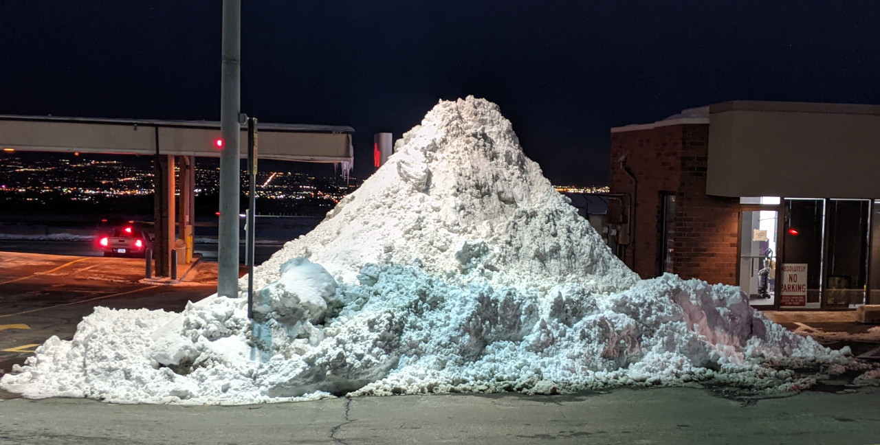 A Lighted Snow Pile